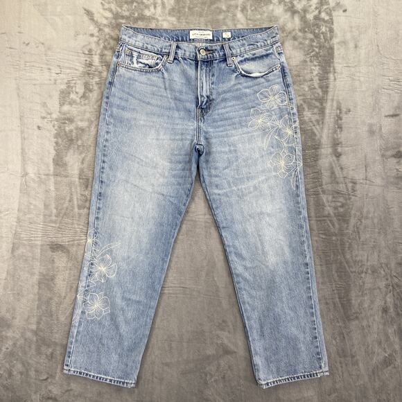 Lucky Brand Denim - Lucky Brand Sienna Floral Embroidered Slim Boyfriend Jeans Womens 30 Blue